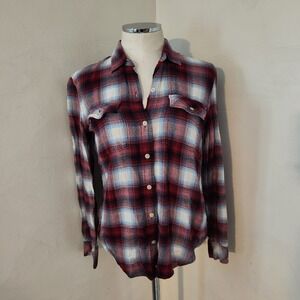 GAP Pendleton Plaid Flannel Shirt Womens Size S Long Sleeve Button Up